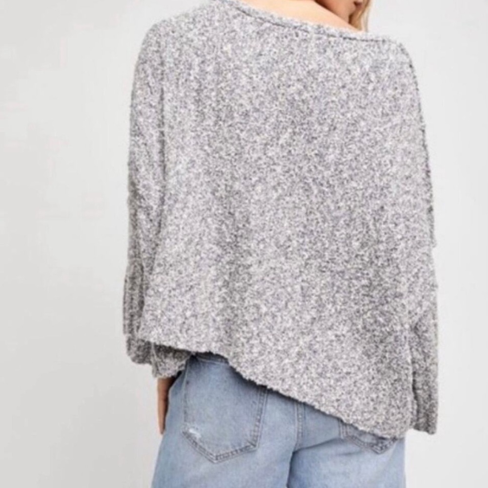 FREE PEOPLE Good Day Cropped Pullover Marled Gray Sweater Size S - Picture 5 of 13